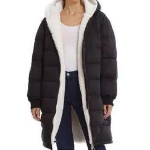 Avec Les Filles Rust Puffer Coat with Sherpa Hood - Picture 7 of 9